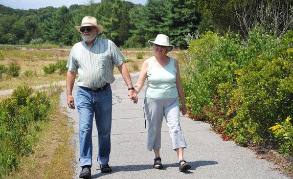 Couple on a walking trail.