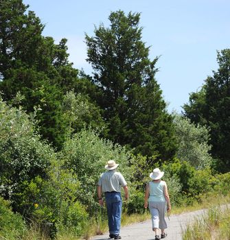 Couple on a walking trail.