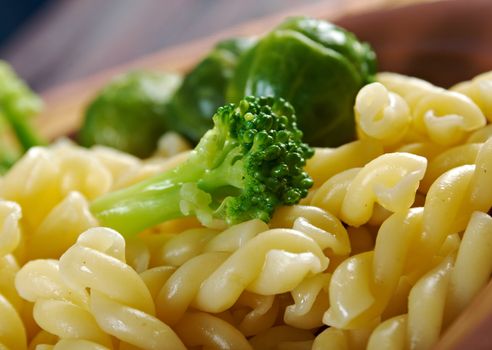 delicious macaroni pasta  with vegetableon