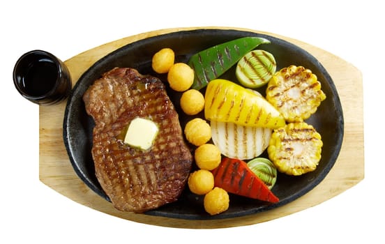 Japanese cuisine .Japanese pork Steak