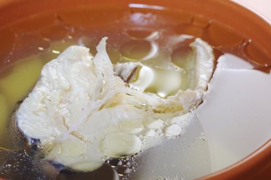 Ukha. Russian home  traditional fish soup.