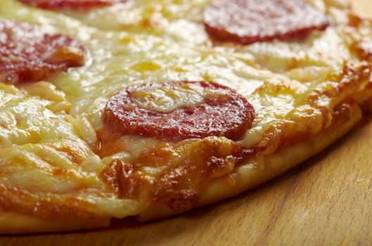 homemade pizza  Pepperoni.Closeup .Shallow depth-of-field