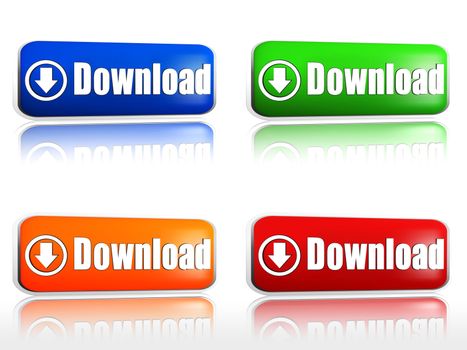 Download  Four color buttons red, blue, orange, green