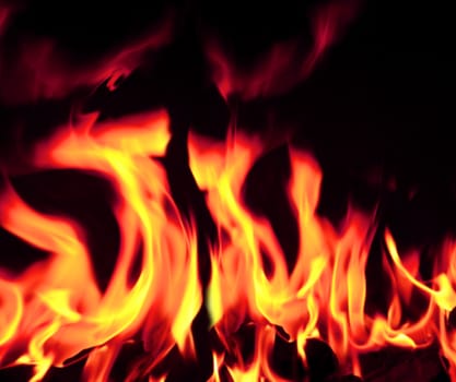 bright flames on an open fire that give that warm feeling