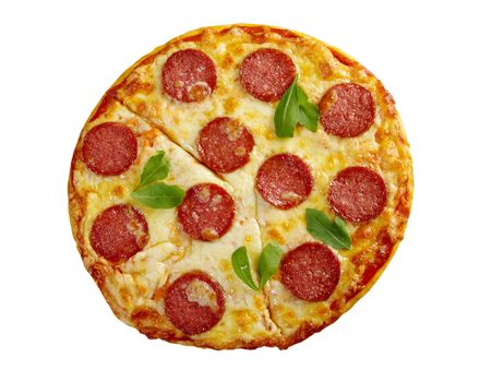 homemade pizza  Pepperoni.Closeup 