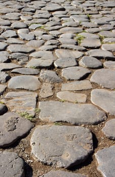 pavement in front of the Colosseum in Rome (Italy)