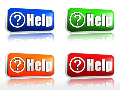 Help  Four color buttons with sign red, blue, orange, green
