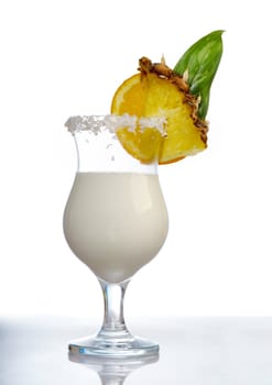 Pina Colada - Cocktail with Cream, Pineapple Juice and Rum.isolated on white background.