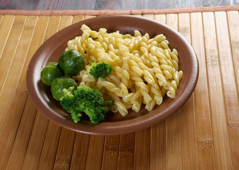 delicious macaroni pasta  with vegetableon
