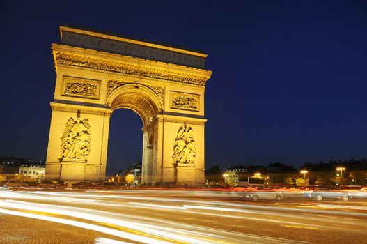 Arch of Triumph on the star place square. Paris, France