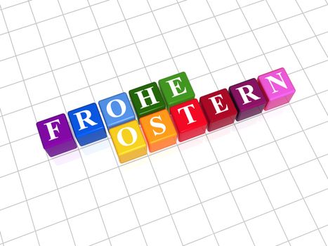 3d color cubes with text happy easter