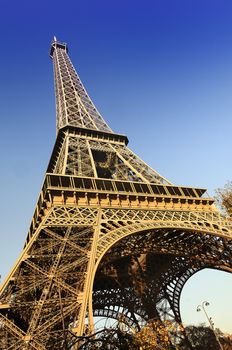 View at Eiffel Tower from the Champ de Mars (Field of Mars)