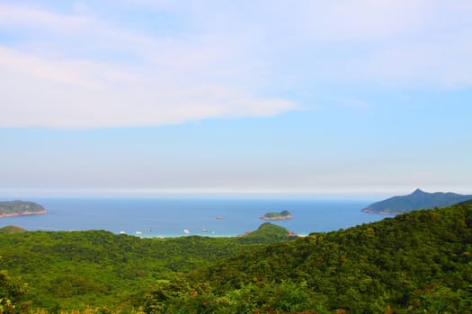 Mountain and coast landscape in Hong Kong