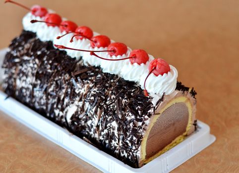 chocolate ice cream cake , Beautiful decorated fruit cake