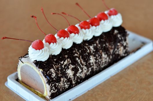 chocolate ice cream cake , Beautiful decorated fruit cake