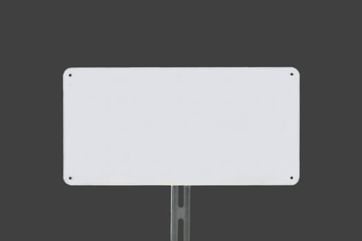 White sign on a grey background without writing