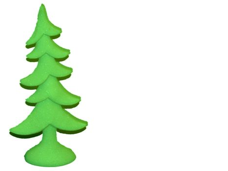 green Christmas tree isolated on white background