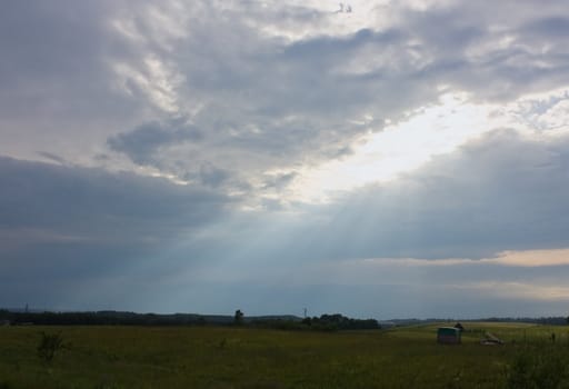 storm sky, the sun ray