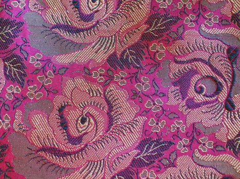 High Resolution Embossed Classical Fabric with Colorful Floral Pattern
