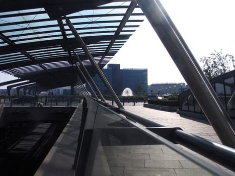 Modern Futuristic Architecture Abstract - Roof made of metal and glass 