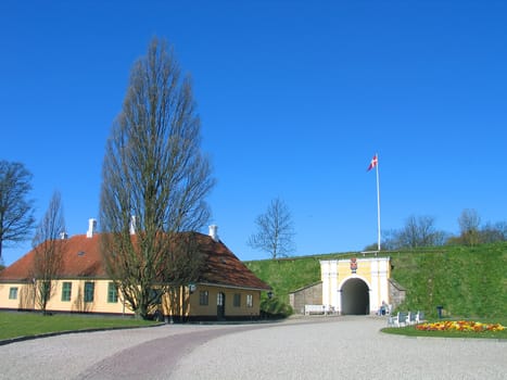 The medieval city walls of Fredericia Denmark