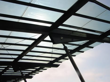 Modern Futuristic Architecture Abstract - Roof made of metal and glass 