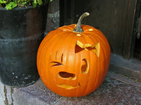 Close up of Halloween Pumpkin Jack-o-lantern