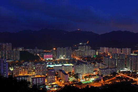 Hong Kong downtown at night