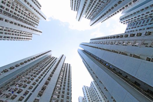 Packed Hong Kong public housing