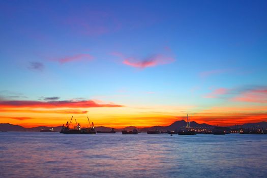 Summer dawn landscape in Hong Kong