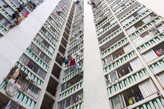 Packed Hong Kong public housing