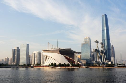 Skyline of the modern city of Guangzhou, China