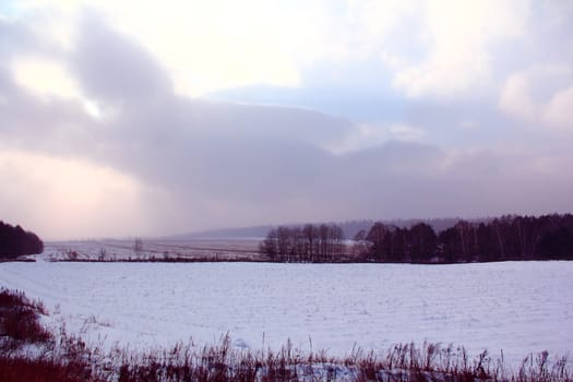 Image of snow winter and cloudy sky