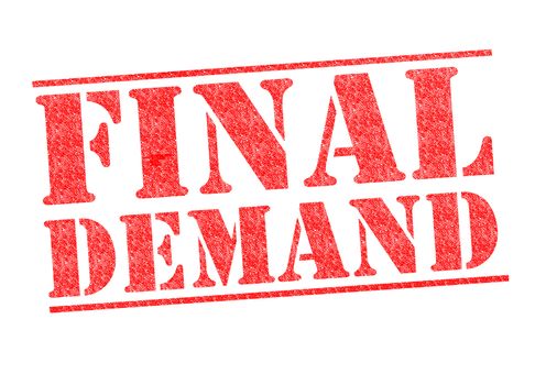 FINAL DEMAND rubber stamp over a white background.