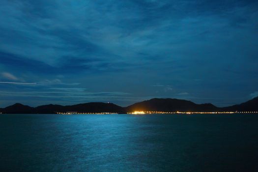 Full moon light over the ocean