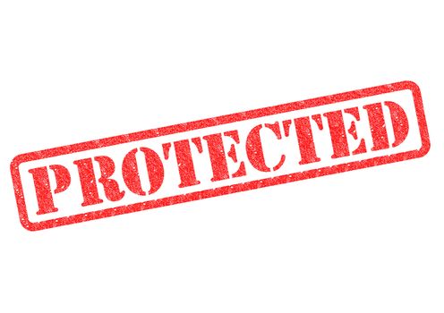 PROTECTED rubber stamp over a white background.