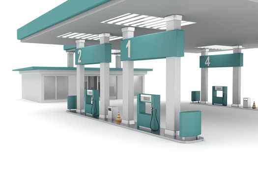 3d illustration of petrol station
