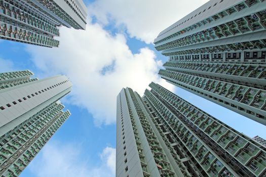 Packed Hong Kong public housing