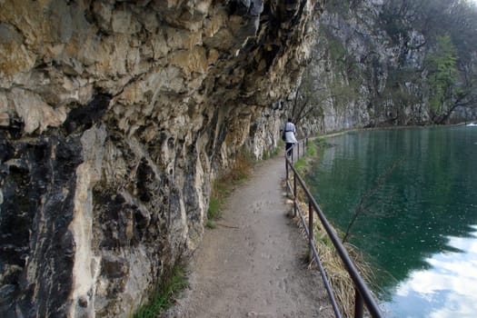 Pathway in Plitvice Lakes national park in Croatia