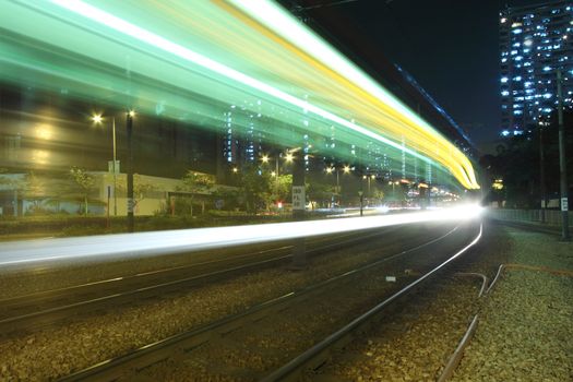 Traffic in Hong Kong, light rail. 