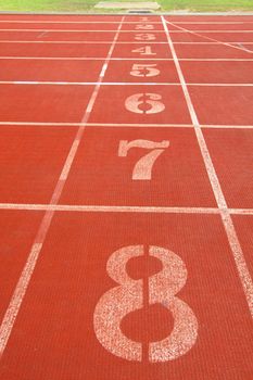 Running track lanes for athletes