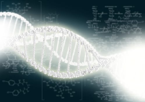 DNA helix against the colored background, scientific conceptual background