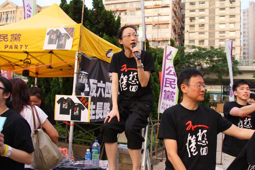 HONG KONG - JUN 4, Civic Party at Victoria Park to ask for donation before the commeoration of the 22nd aniversary of the Tiananmen massacre at 4 June, 2011 in Hong Kong. The Hon.Tanya Chan is helping here.