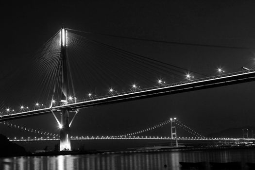 Ting Kau Bridge in Hong Kong at night 