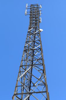 GSM Antenna on blue sky background