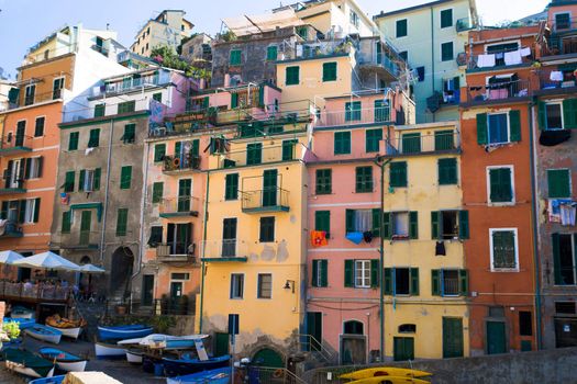 Riomaggiore ,most southern village of the five Cinque Terre, Italy