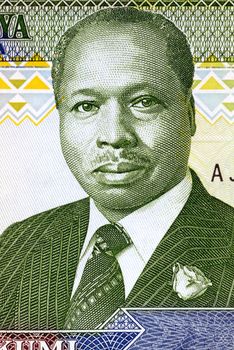 Daniel arap Moi (born 1924) on 10 Shilingi 1990 Banknote from Kenya. President of Kenya during 1978-2002.