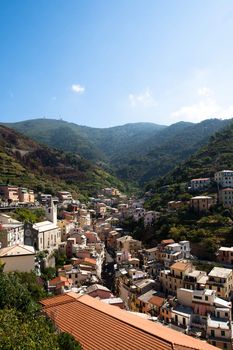 Riomaggiore ,most southern village of the five Cinque Terre, Italy