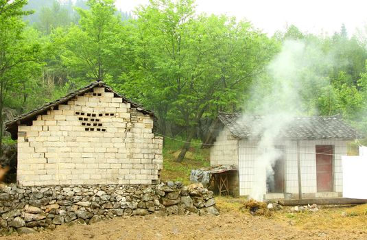 Typical house in countryside of China in Hunan Province