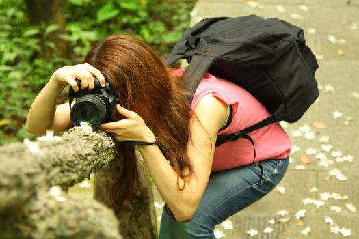 Asian girl photographer